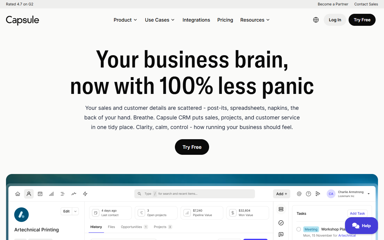 Capsule CRM screenshot