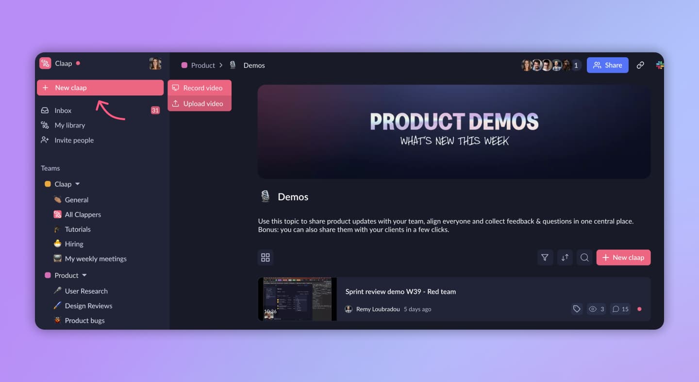 Claap screenshot