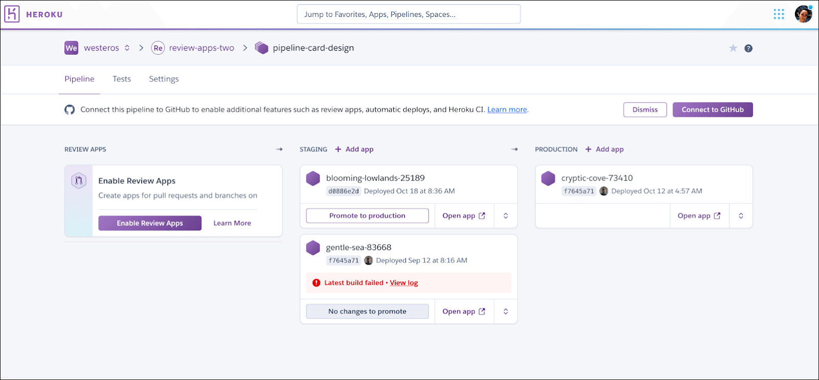 Heroku screenshot