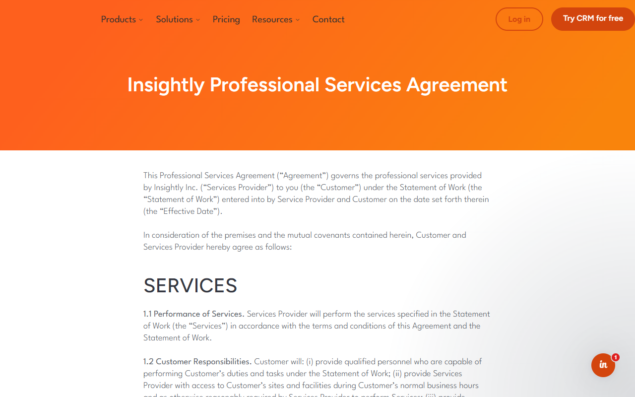 Insightly CRM screenshot