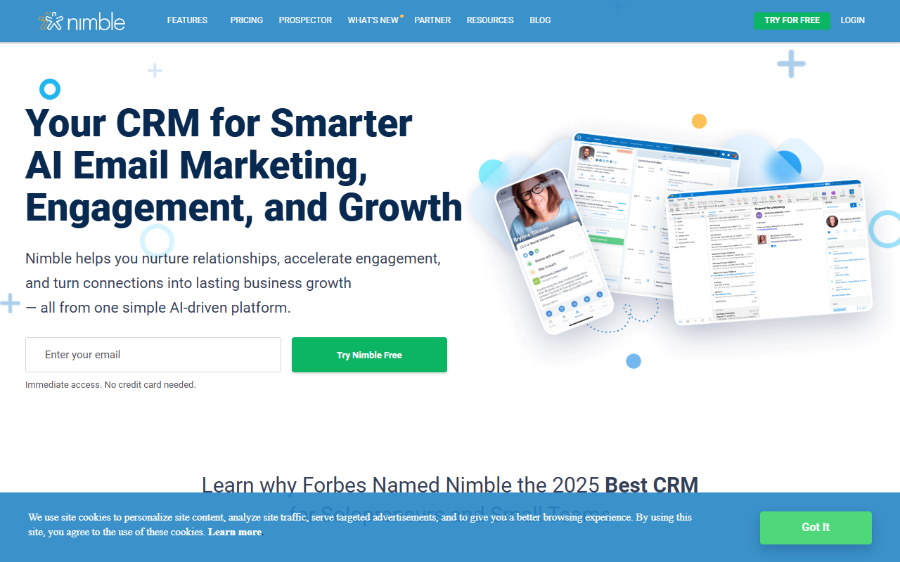 Nimble CRM screenshot