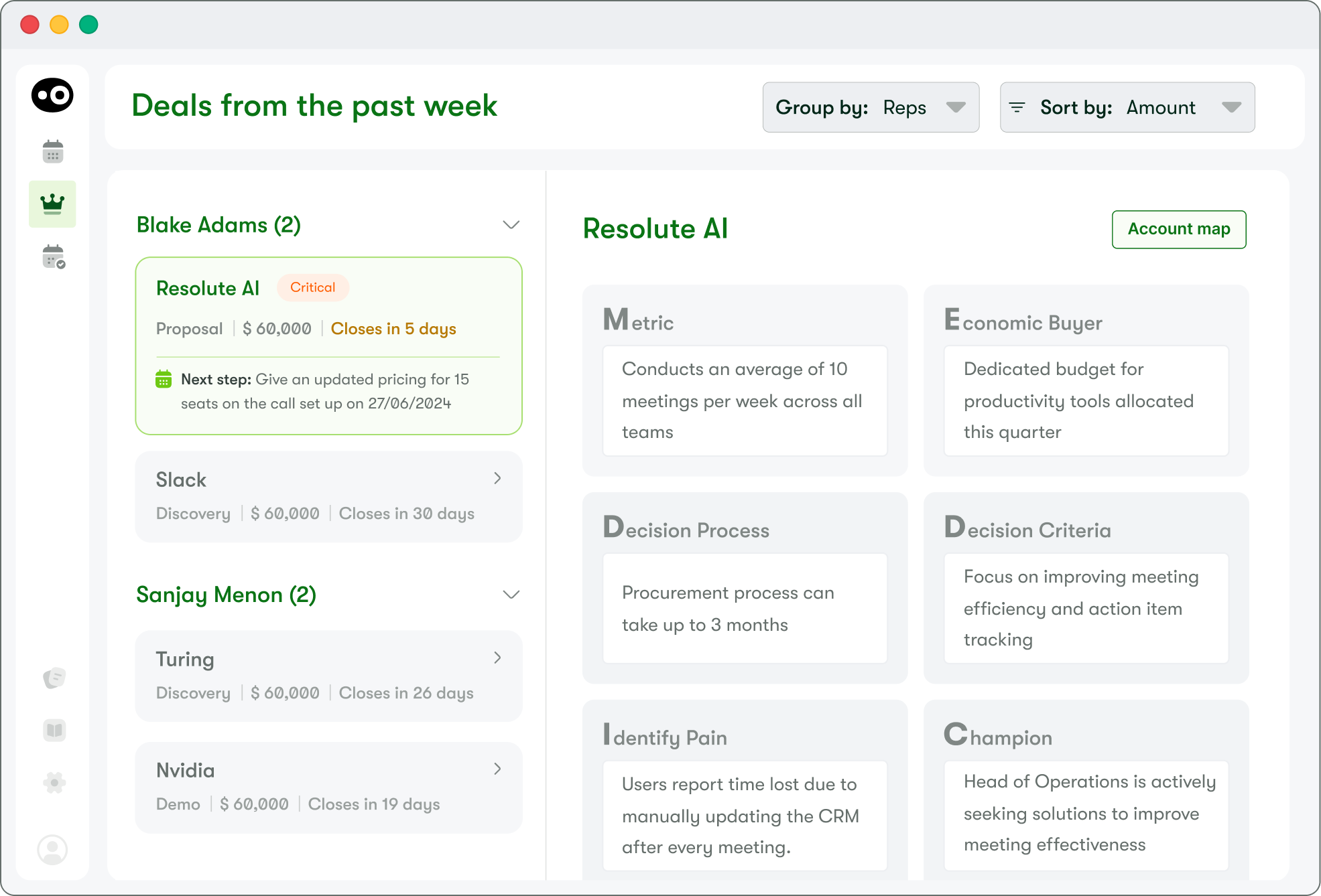 Oliv AI screenshot