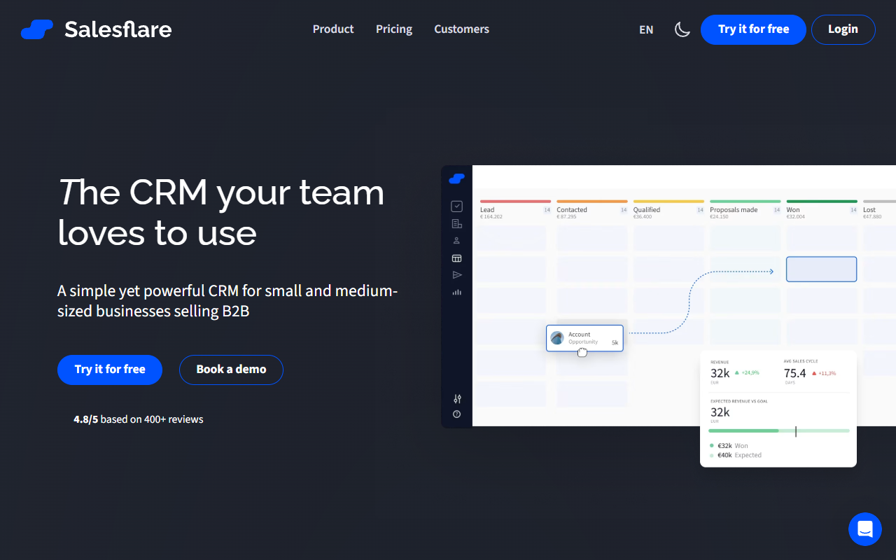 Salesflare screenshot