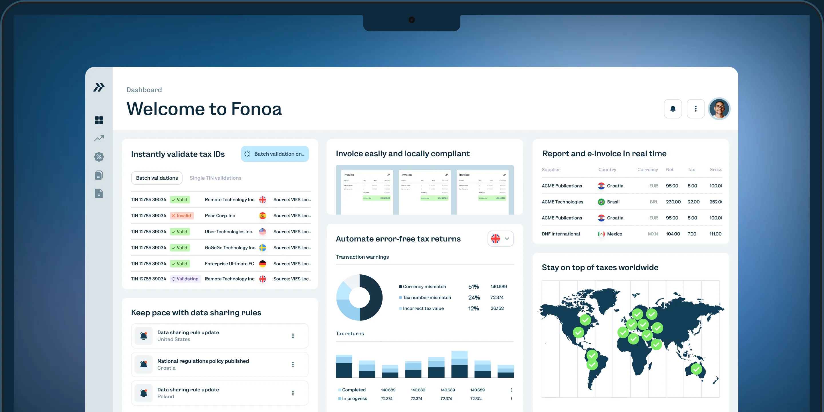 E-invoicing screenshot