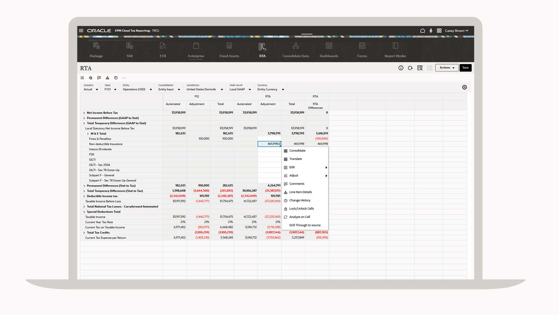 Oracle Tax Reporting Cloud screenshot
