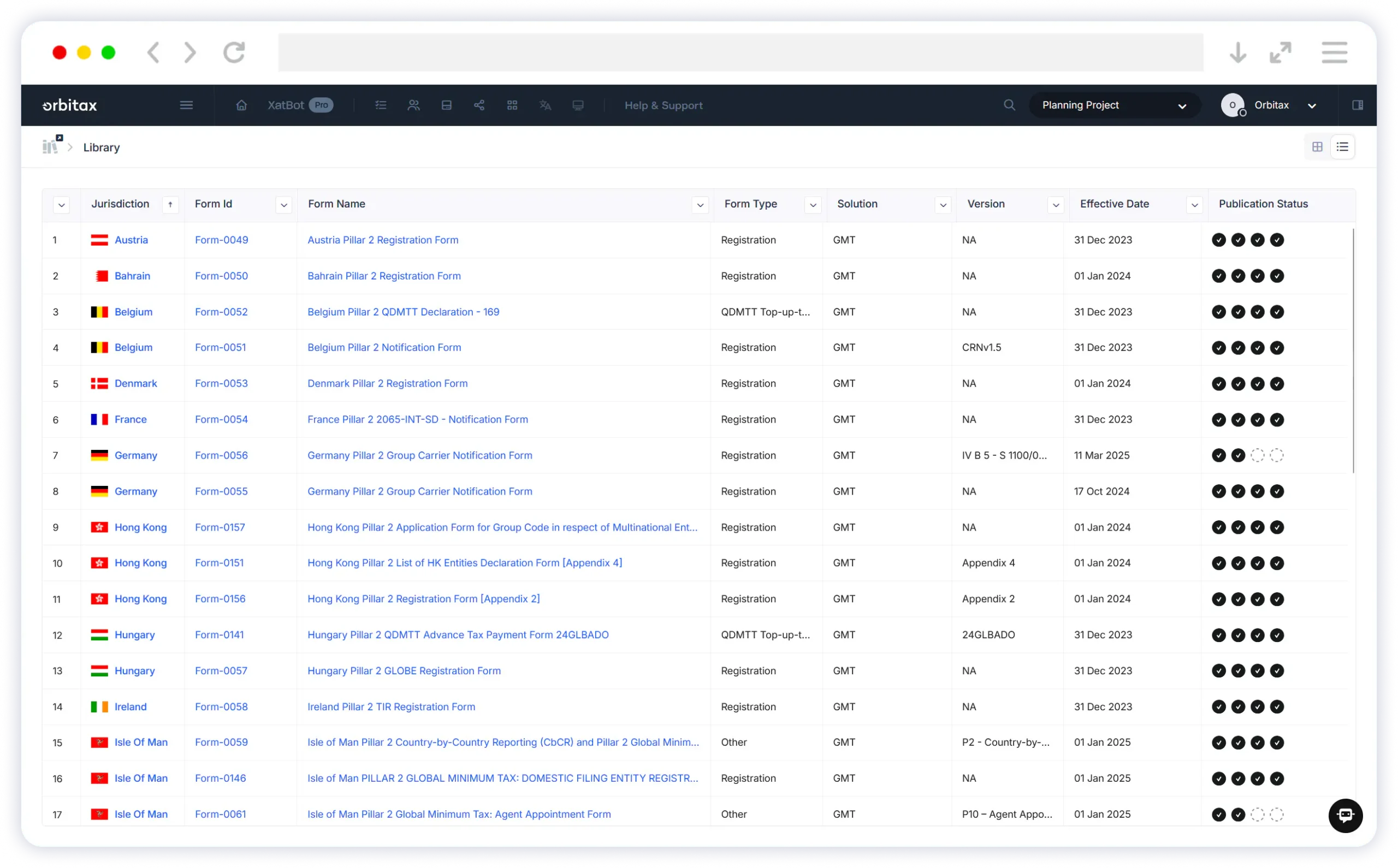 Orbitax WHT Implementer screenshot
