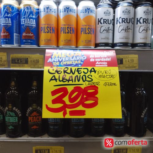 Cerveja Albanos Puro Malte Pilsen 473ml - Latão