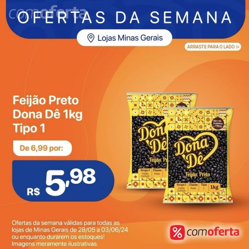 Feijão Preto Dona Dê Tipo 1 - 1kg