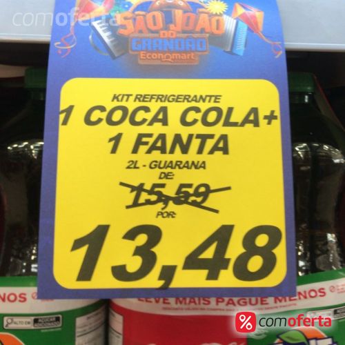 Refrigerante Coca Cola Pet 2L + Fanta Guaraná 2L