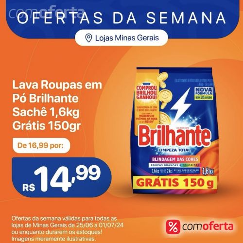 Detergente em Pó Brilhante - 1.6kg