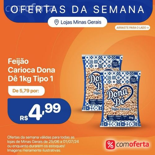 Feijão Carioca Dona Dê Tipo 1 - 1kg