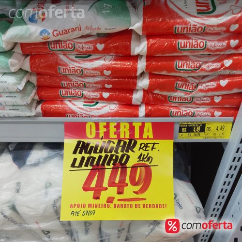 Açúcar Refinado União Pacote 1kg