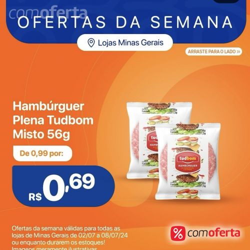 Hambúrguer Bovino Plena 56g - 1 Unid