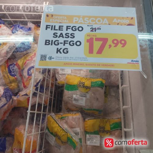 Filé de Peito de Frango Sassami Big Frango 1Kg