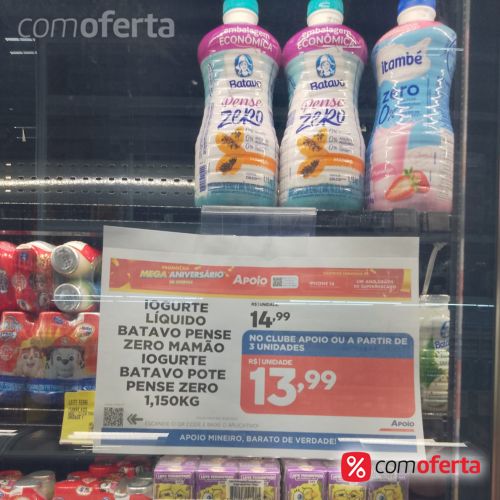 Iogurte Polpa Batavo Pense Zero 1,150Kg