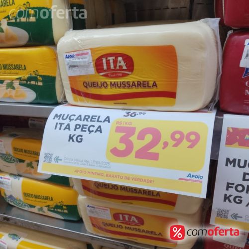Queijo Mussarela Peça Pedaço Kg