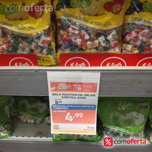 Bala Erlan Mastigável Sortida 500g