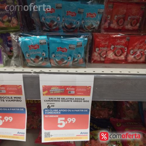 Bala de Gelatina Docile Canudinho Iogurte 180g