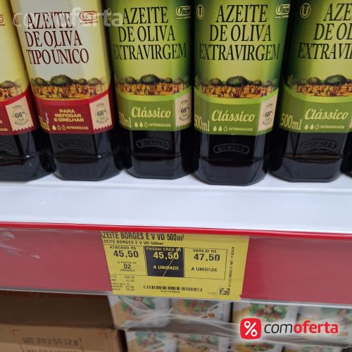 Azeite Espanhol de Oliva Extra Virgem Borges Vidro 500ml