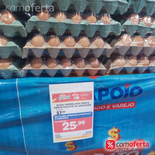 Ovos Vermelhos Pente 30 Unidades