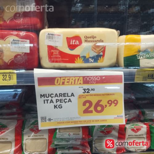 Queijo Mussarela Peça Pedaço Kg