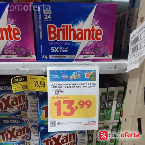 Detergente em Pó Brilhante - 1.6kg