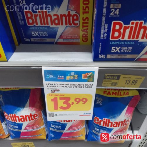 Detergente em Pó Brilhante - 1.6kg