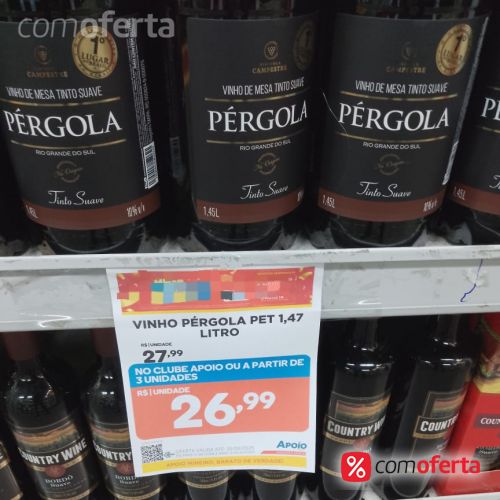 Vinho Pergola Tinto Suave 1,47 Litro