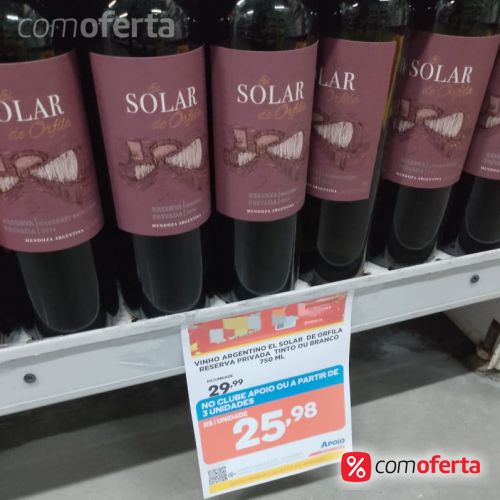 Vinho Argentino El Solar de Orfila 750ml