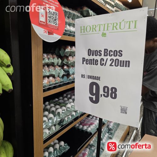 Ovos Brancos Pente 20 Unidades