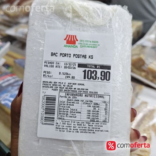 Bacalhau Porto Peça ou Pedaço kg
