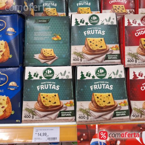 Panetone Fabricação Própria Frutas/ Chocolate 500g