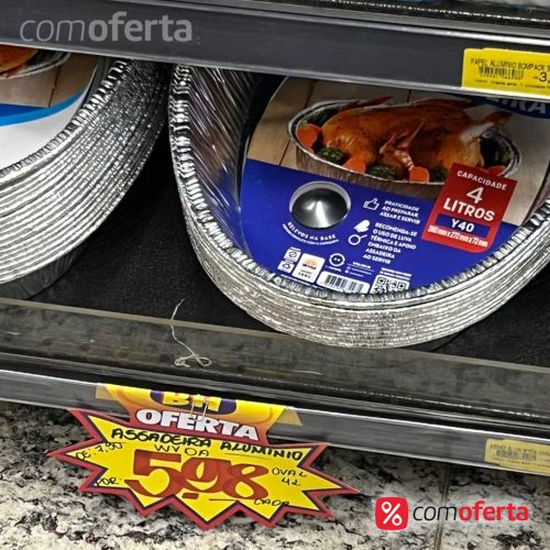 Assadeira Oval De Alumínio 4000ml