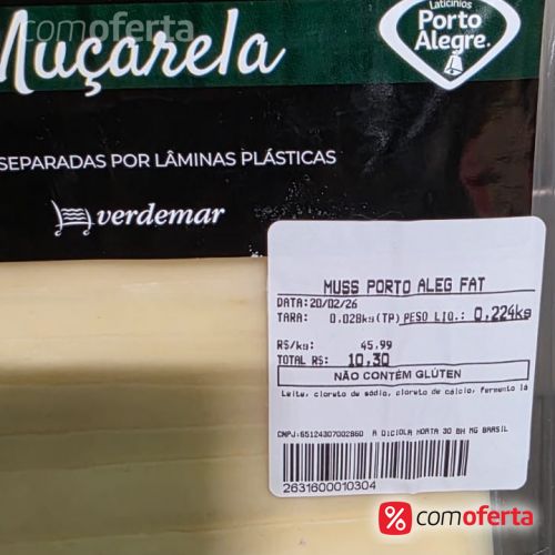 Queijo Mussarela Fatiada Kg