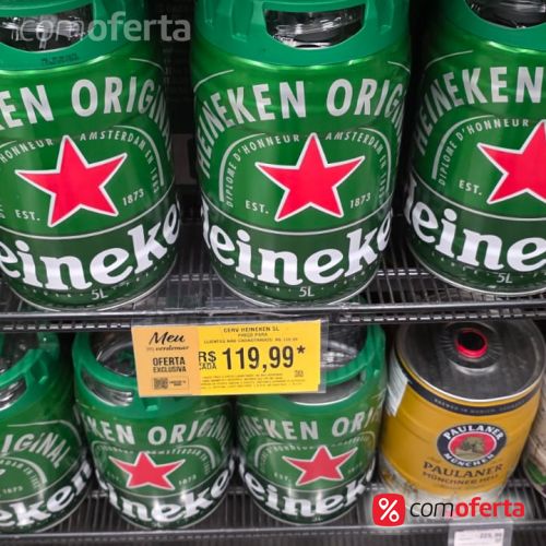 Barril Cerveja Heineken com 5 Litros