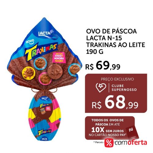 Ovo de Páscoa Trakinas 190g - Lacta