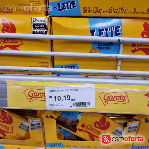 Chocolate Barra Garoto 80g