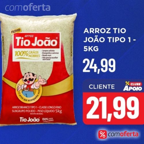 Arroz Branco Tio João Tipo 1 - 5kg