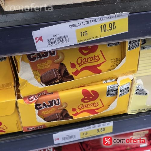 Chocolate Barra Garoto 80g