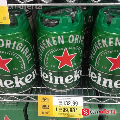 Barril Cerveja Heineken com 5 Litros