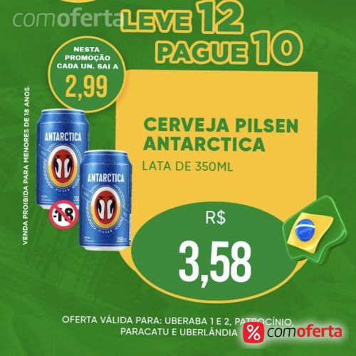 Cerveja Antarctica 350ml - Lata