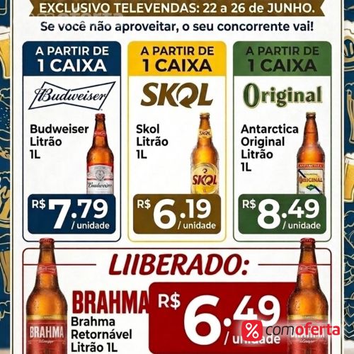 Cerveja Brahma 1 Litro Garrafa