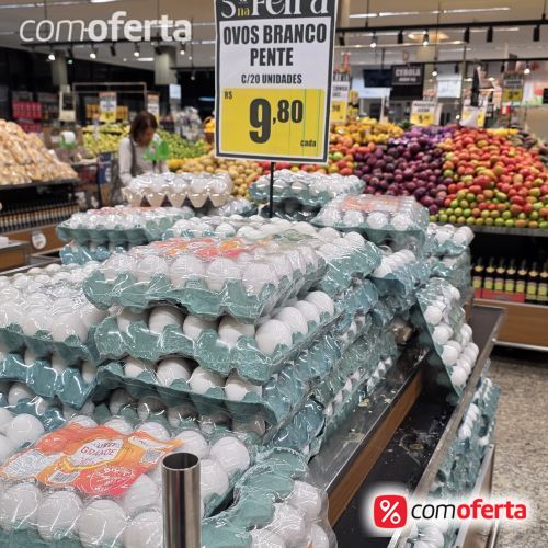 Ovos Brancos Pente 20 Unidades