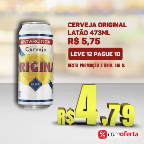Cerveja Antarctica Original 473ml Latão