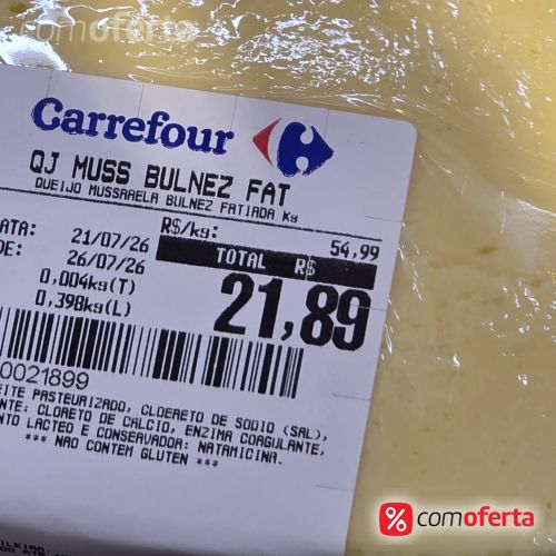 Queijo Mussarela Peça Pedaço Kg