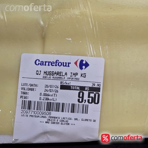 Queijo Mussarela Fatiada Kg