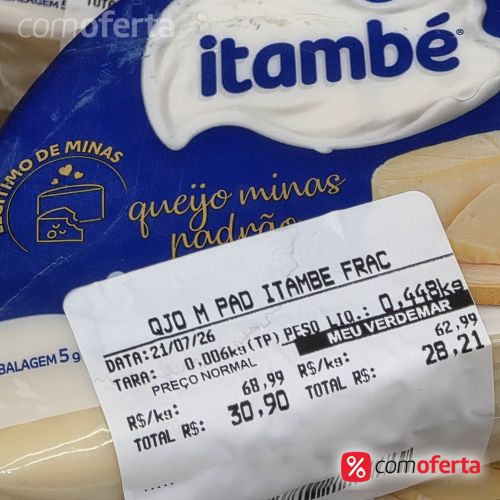 Queijo Minas Padrão  Itambé Kg