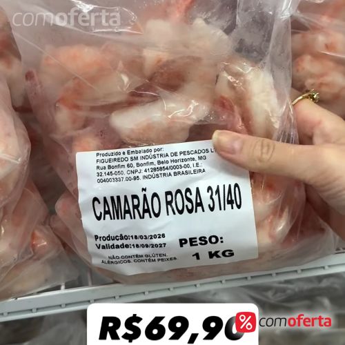 Camarão Rosa Descascado Limpo Eviscerado - Kg
