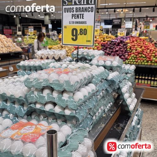 Ovos Brancos Pente 20 Unidades