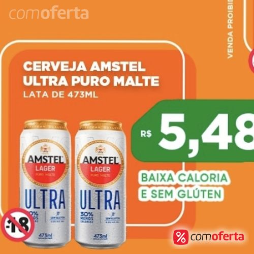 Cerveja Amstel Ultra Sem Gluten 473ml - Latão